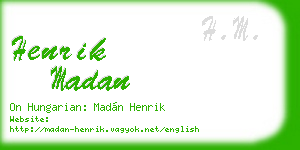 henrik madan business card